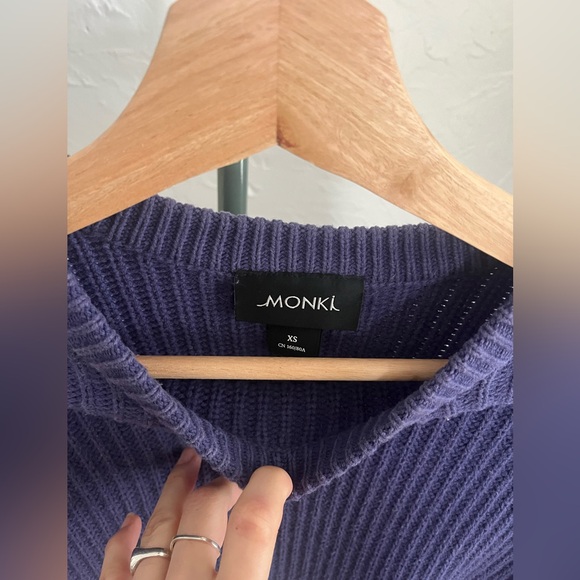 Monki Crewneck Purple Rib Sweater - Picture 5 of 5